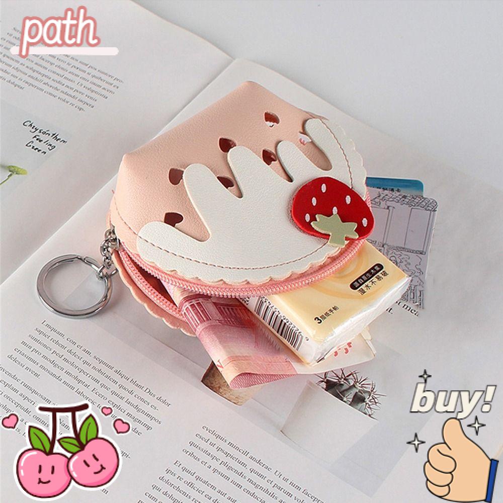 Ví Đựng Tiền Xu Bằng Da PU Có Khóa Kéo Xinh Xắn Giá Đỡ