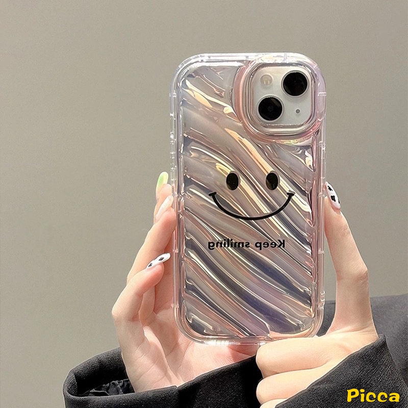 Ốp Điện Thoại Dẻo Màu Laser Họa Tiết Mặt Cười 3D Cho IPhone 7Plus XR 11 13 12 14 Pro MAX X XS MAX 7 8 6 6S Plus SE 2020