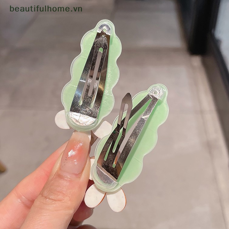 Bộ 2 Kẹp Tóc Hình Hoa Nhiều Màu Sắc Ngọt Ngào Dễ Thương