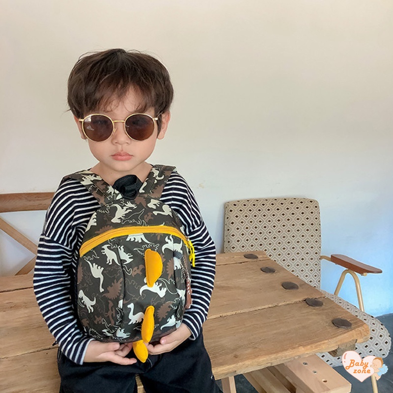 Ba Lô Vải Canvas Chống Thất Lạc Hình Khủng Long Xinh Xắn Dành Cho Bé