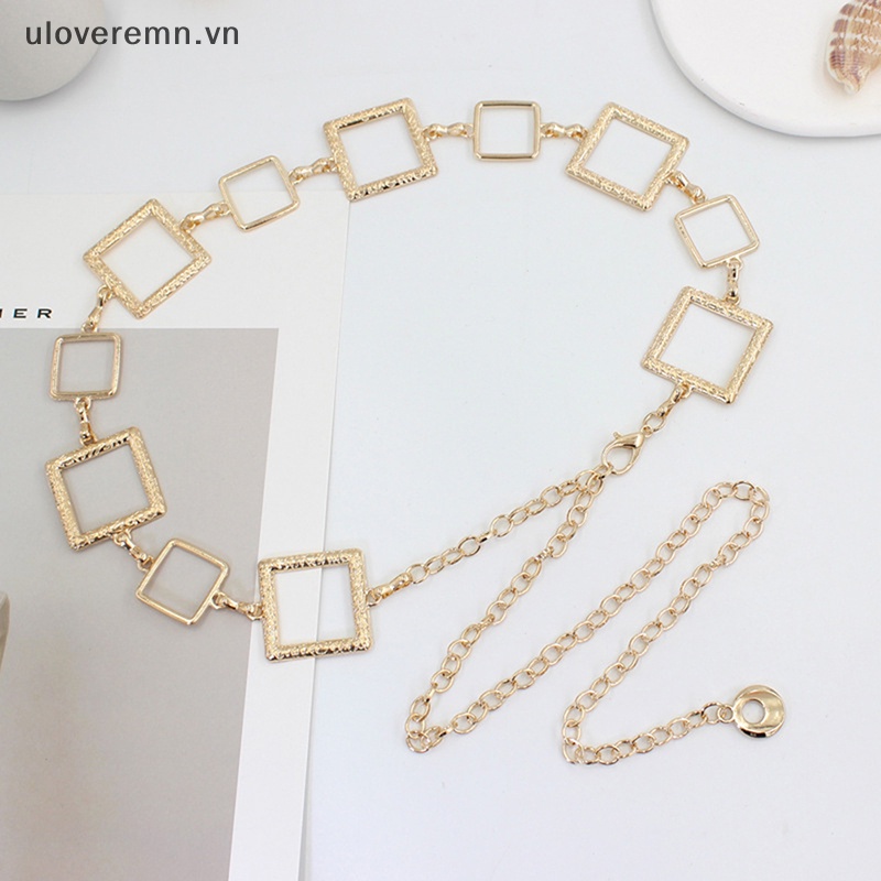 Uloveremn Thắt Lưng Dây Xích Móc Kim Loại Hình Vuông Có Thể Điều Chỉnh Phù Hợp Với Đầm Sơ Mi Và Trang Trí Eo Quyến Rũ Cho Nữ