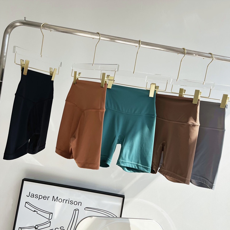 Quần Short Thể Thao Tập Yoga Không Xuyên Thấu Lưng Cao Màu Nude Mật Ong Đào Ôm Hông