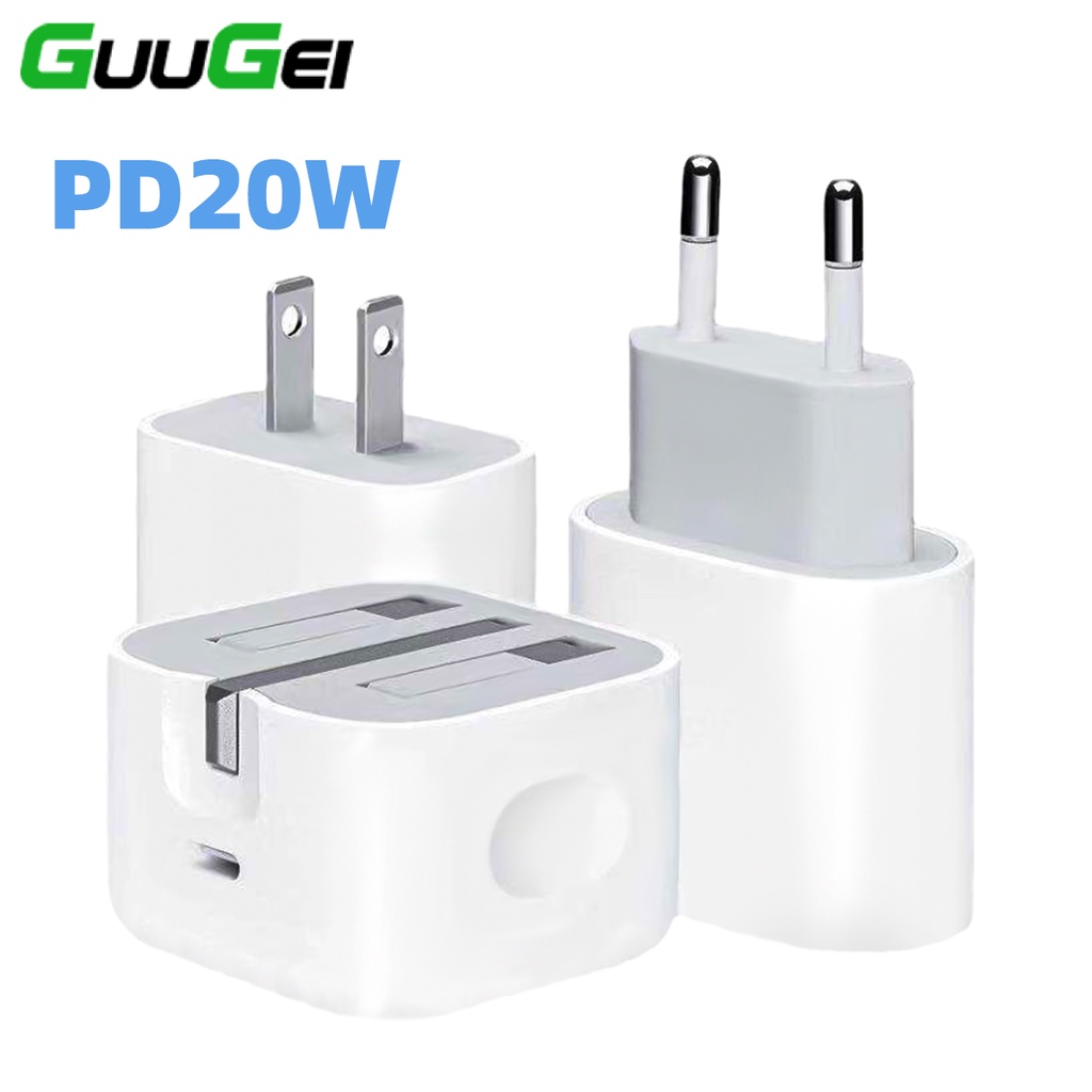 Củ Sạc Guugei PD 20W Phích Cắm UK / US / EU Cho Điện Thoại Laptop