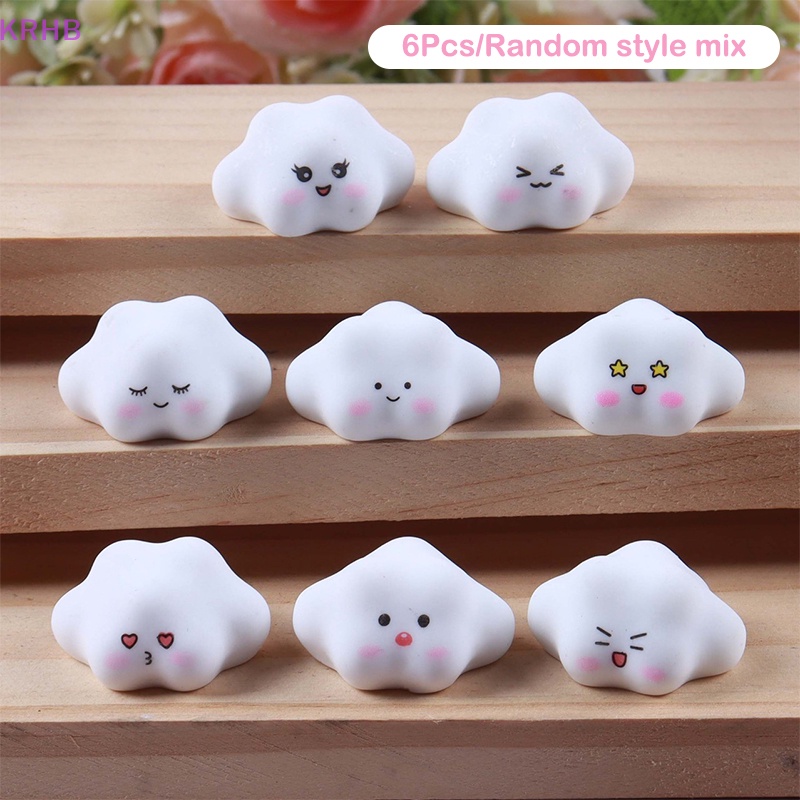 Set 6 Móc Khóa Hình Đám Mây Dạ Quang Độc Đáo Mới