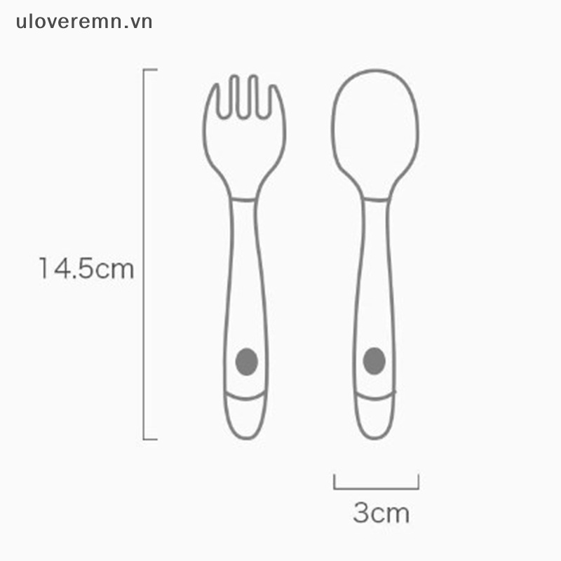 Bộ Muỗng Nĩa Silicone Tập Ăn Cho Bé