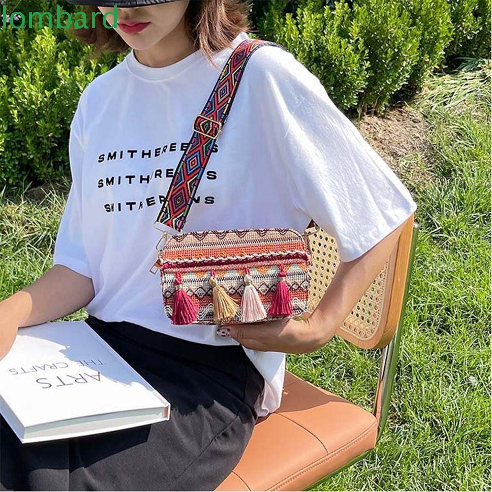 Túi Đeo Chéo Vuông Nhỏ Thêu Họa Tiết Phong Cách Bohemian Hàn Quốc Thời Trang Cho Nữ