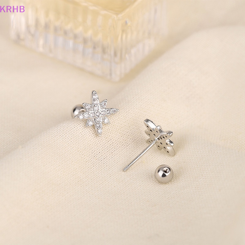 1 Đôi Khuyên Tai Dạng Xoắn Ốc Hình Ngôi Sao Đơn Giản Cho Nữ Mới