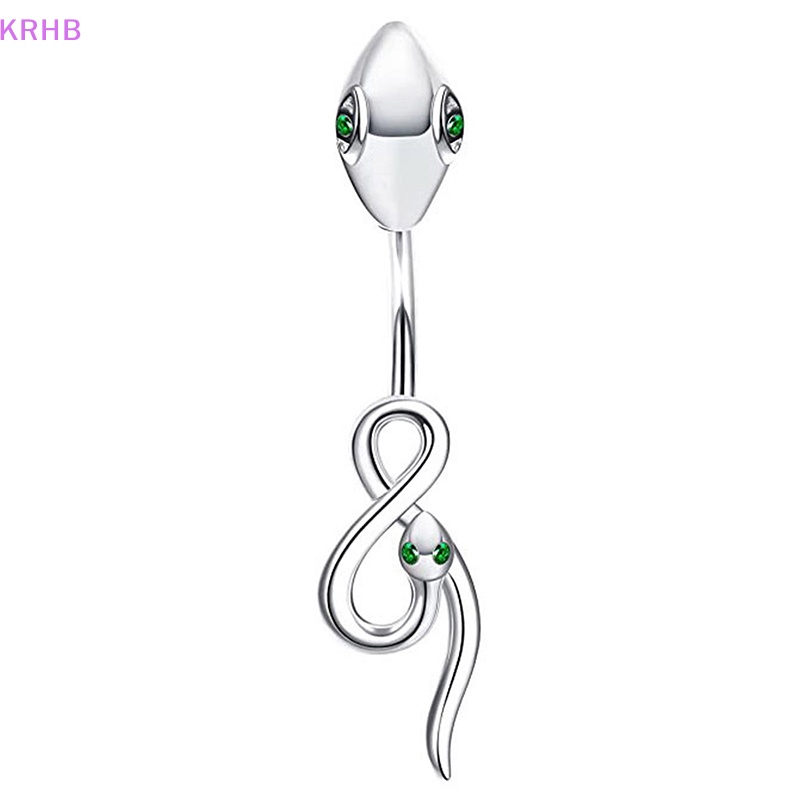 Khuyên Rốn Hình Rắn Bằng Thép Không Gỉ Đính Đá Zircon Thời Trang Dành Cho Nữ Mới