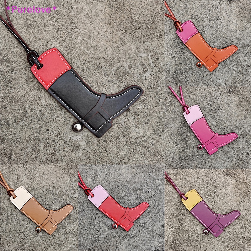 Móc Khóa Hình Giày Bốt Da Phối Màu Độc Đáo Thời Trang Cho Nữ Mới