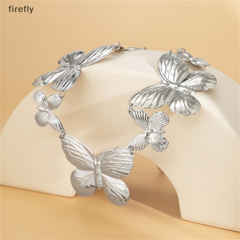 Dây Xích Đeo Thắt Lưng Bằng Kim Loại Hình Bướm Phong Cách Punk Đơn Giản Cho Nữ