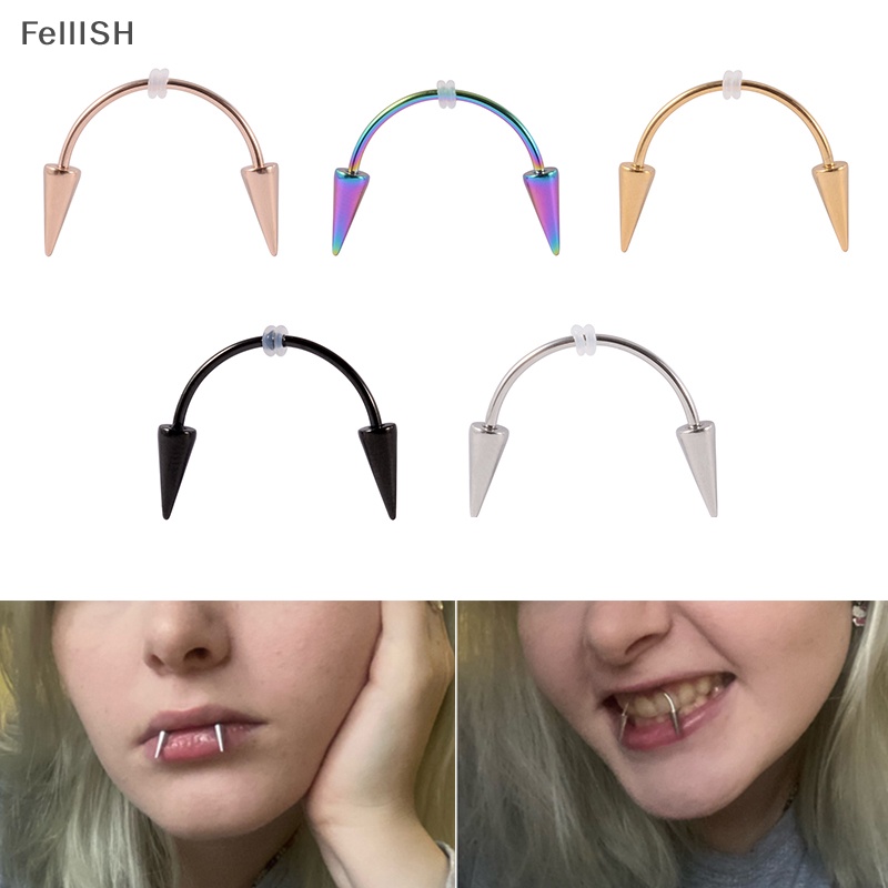 1 Khuyên Xỏ Bằng Thép Không Gỉ Họa Tiết Răng Hổ 439br