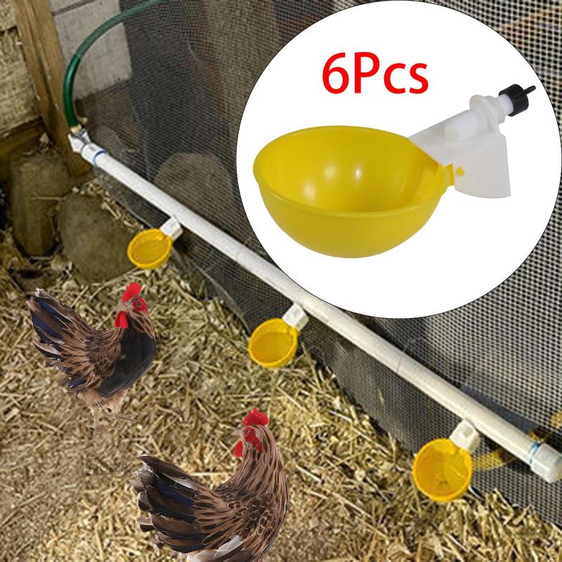 1 [Fenteer1] 6 Cốc Uống Nước Tự Động Cho Gà Vịt Thỏ