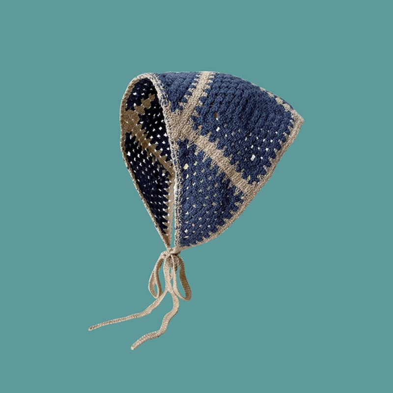 Băng Đô Cài Tóc Co Giãn Hình Tam Giác Họa Tiết Kẻ Sọc Độc Đáo Thời Trang Xuân Hè Cho Nữ