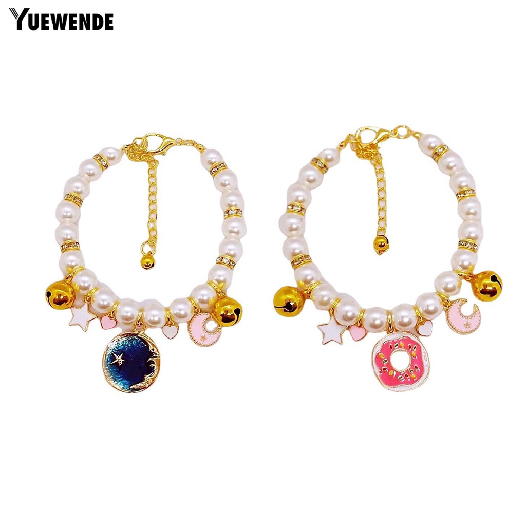 Yq.e Vòng Cổ Ngọc Trai Giả Bằng Nhựa Màu Sắc Sống Động Không Dị Ứng Thân Thiện Với Da Dễ Mặc Thiết Kế Khóa Tôm Hùm Cho Mèo Chụ