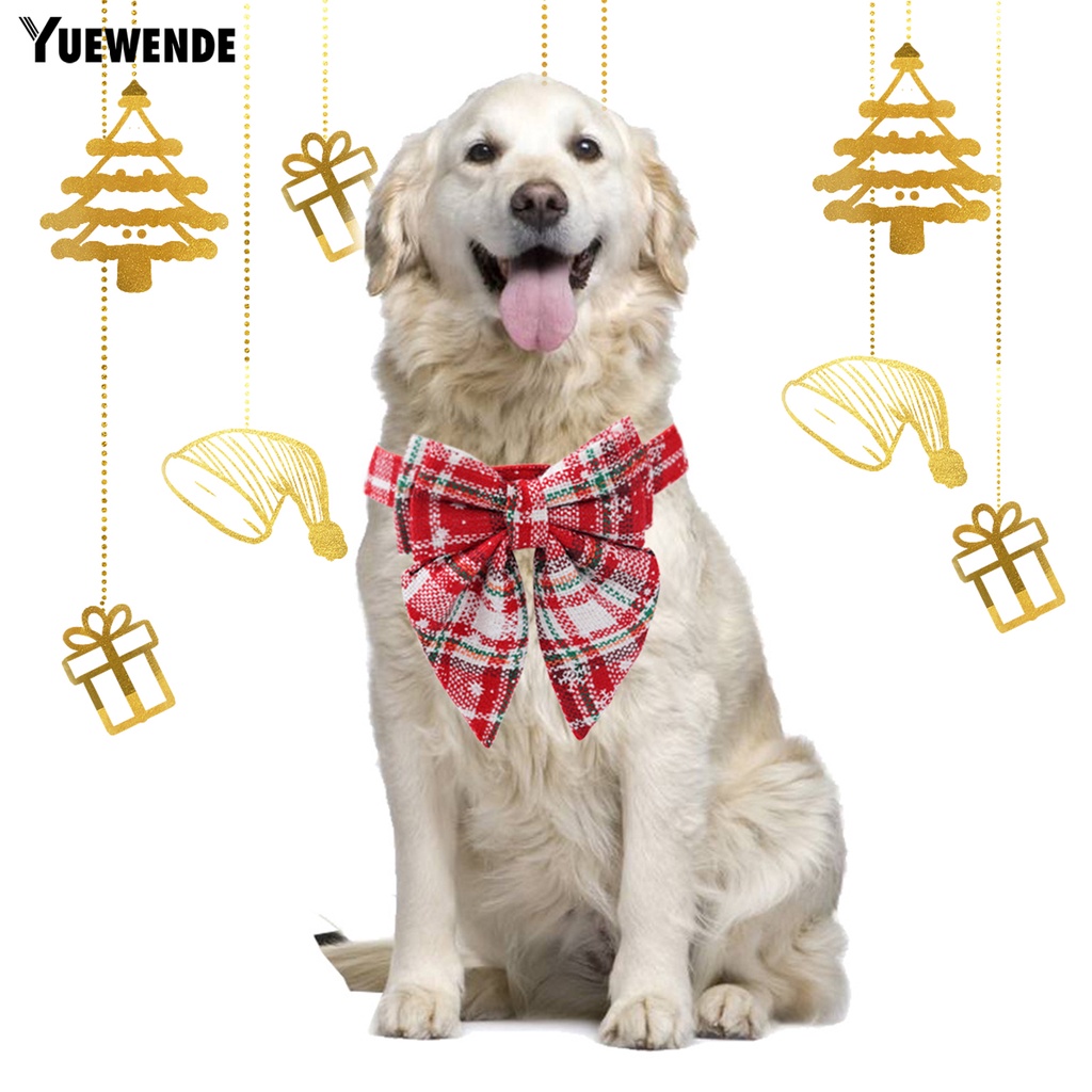 Yq.e Vòng Cổ Nhỏ Thắt Nơ Bằng Polyester Dễ Giặt Tháo Gỡ Họa Tiết Bông Tuyết Giáng Sinh Cho Thú Cưng