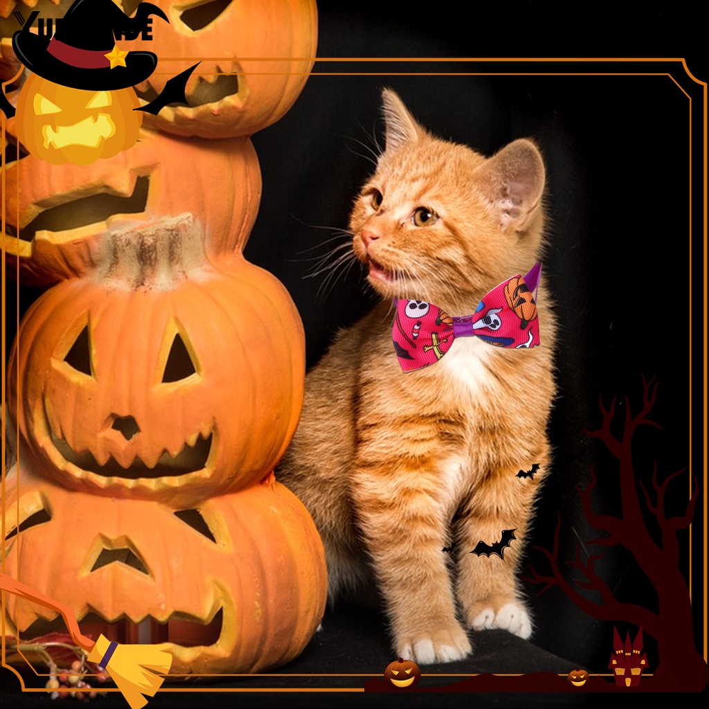 Yq.e 1 Set Phụ Kiện Cài Cổ + Mũ Hóa Trang Halloween Họa Tiết Hoa Siêu Nhẹ Có Thể Điều Chỉnh Cho Thú Cưng