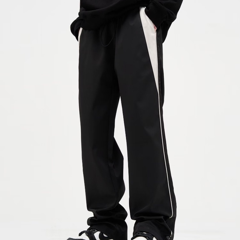 Quần Dài Thể Thao Ống Đứng Dáng Rộng Phong Cách Retro Mỹ Cá Tính Cho Nam Nữ