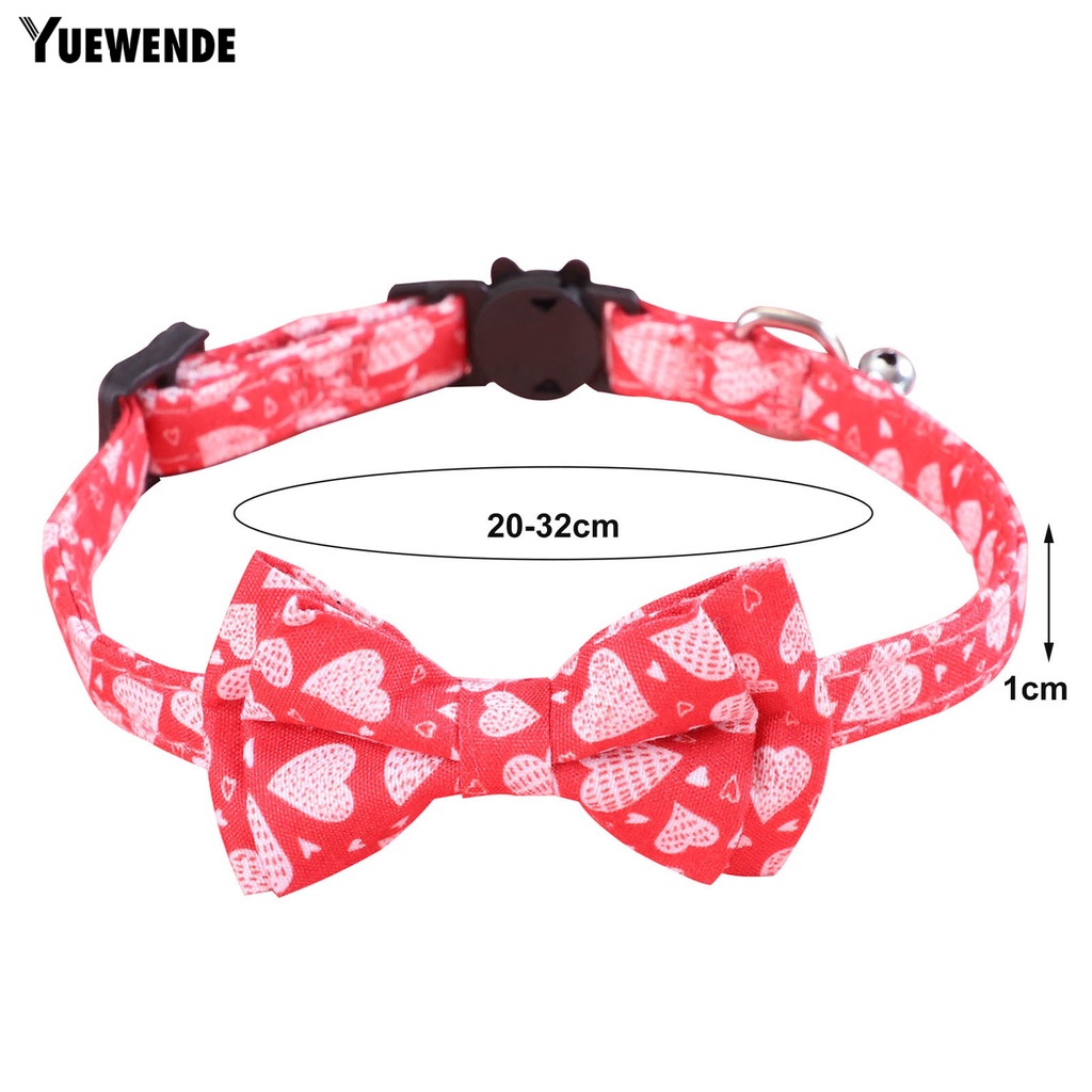 Yq.e Vòng Cổ Thắt Nơ In Họa Tiết Trái Tim Có Thể Điều Chỉnh Trang Trí Ngày Valentines Dành Cho Thú Cưng