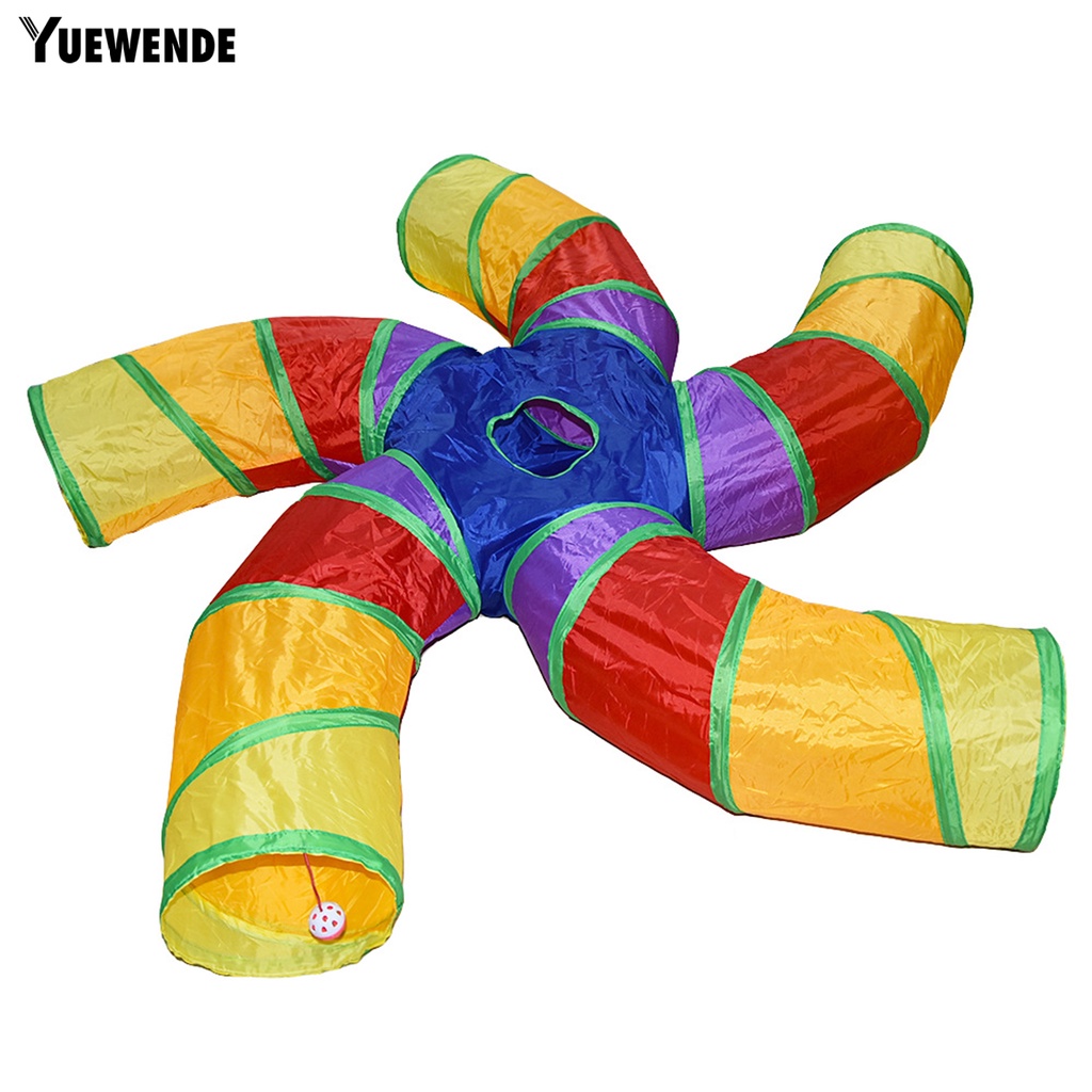 Đồ Chơi Đường Hầm Hình Chữ S 5 Chiều Chống Trầy Xước Giảm Căng Thẳng Có Chuông Và Bóng Xếp Gọn Dành Cho Mèo Cưng