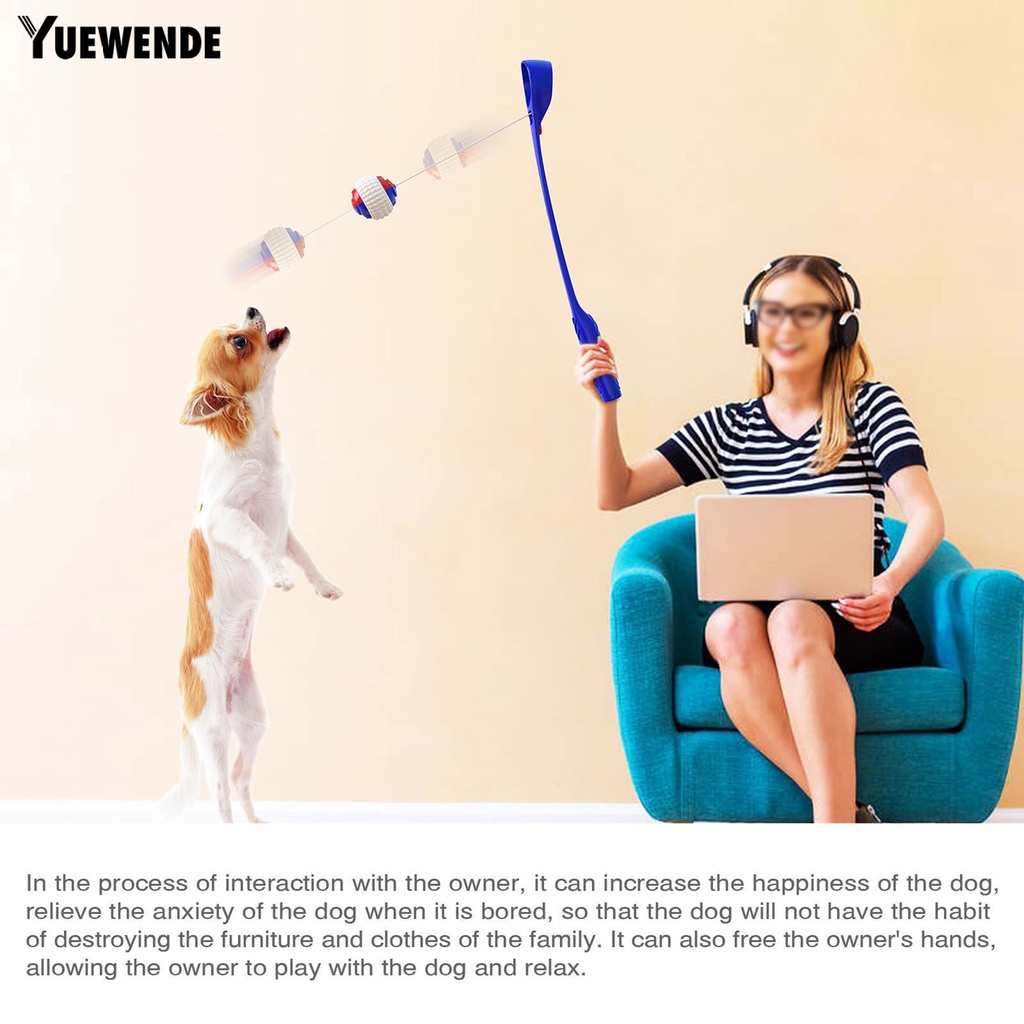 Yq.e Đồ Chơi Ném Bóng Đàn Hồi Bằng ABS Có Dây Thu Gọn Cho Bé Gặm