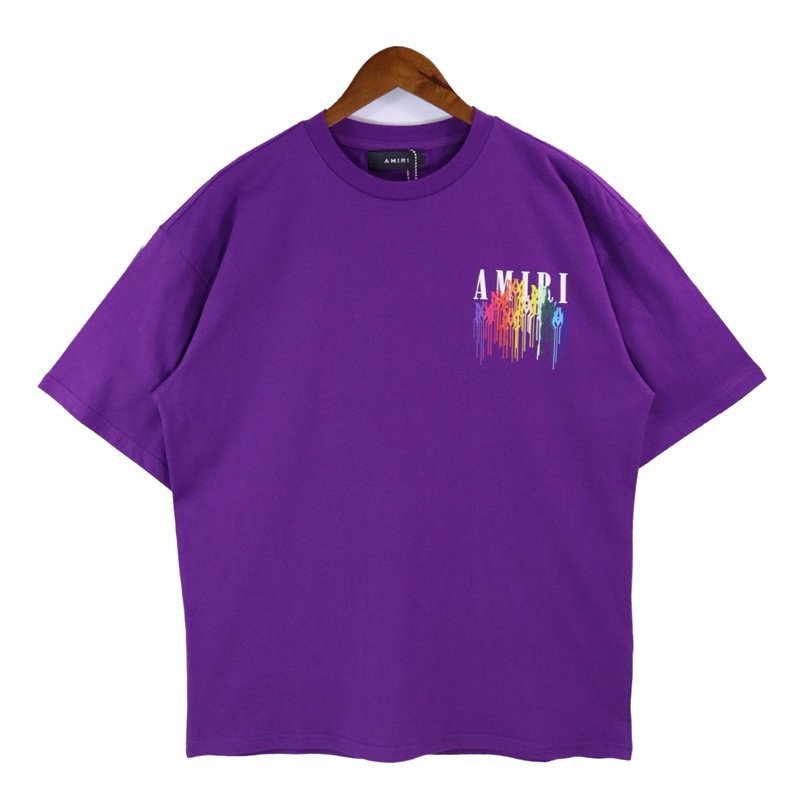 Ami-ri.latest Áo Thun Tay Ngắn Cổ Tròn Dáng Rộng In Hình Ngôi Sao Nhỏ Giọt Thời Trang Cho Nam Và Nữ