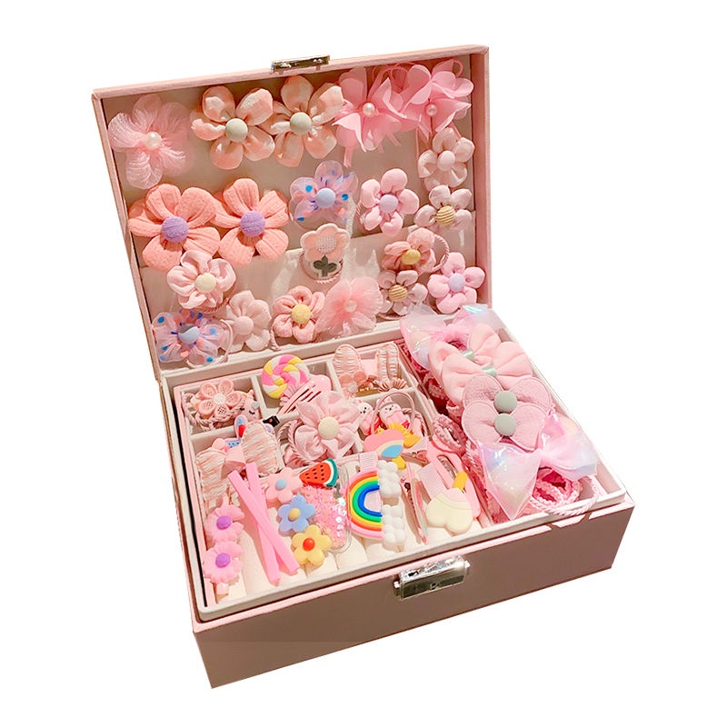 Hộp Quà Kẹp Tóc Công Chúa Delu 6 Kiểu Hoạt Hình Dễ Thương Cho Bé Gái