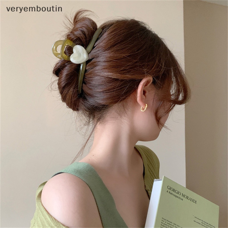 Kẹp Tóc Hình Trái Tim Màu Thạch Phong Cách Hàn Quốc Dễ Thương Cho Nữ