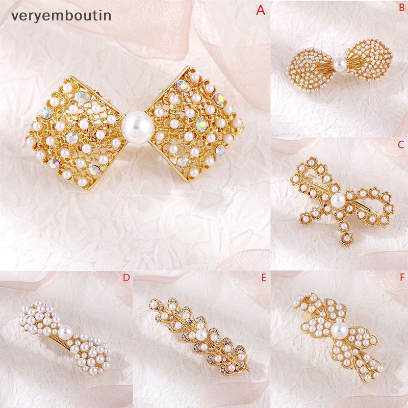 Kẹp Tóc Hình Nơ Đính Ngọc Trai Thời Trang Cho Nữ