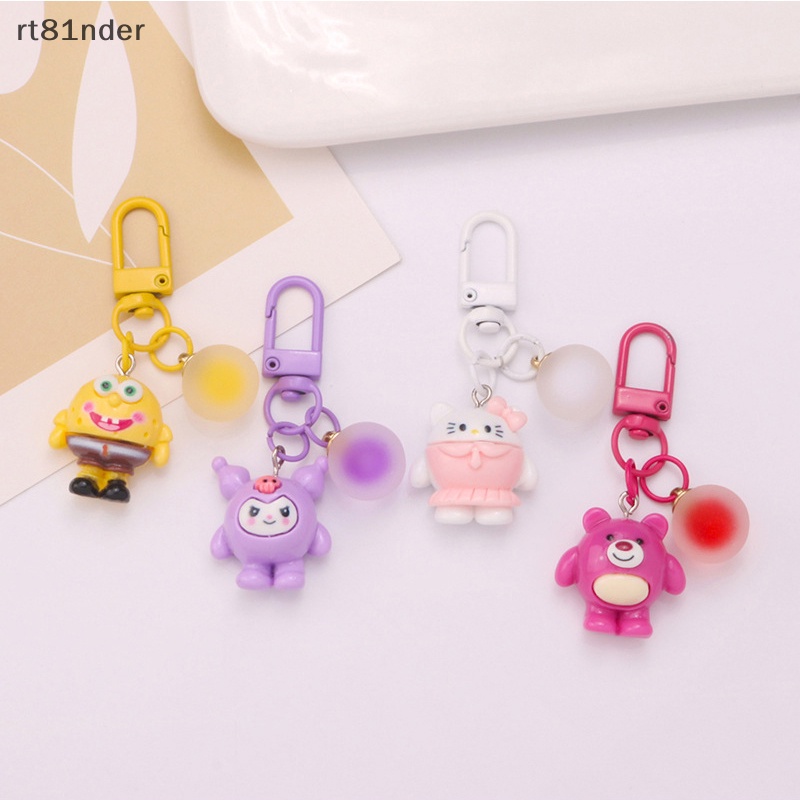 Rt Móc Khóa Quả Cầu Nhựa Resin Hình Búp Bê 3D Nhiều Màu Dễ Thương