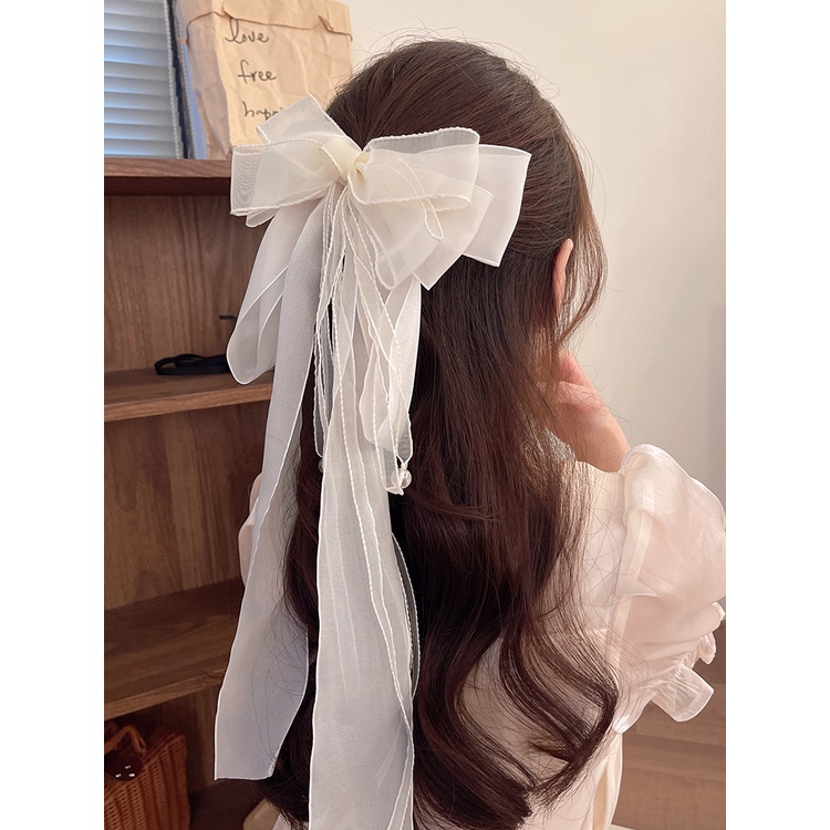 Kẹp Tóc Nơ Ruy Băng Lớn Tinh Tế Thời Trang Cao Cấp Cho Nữ