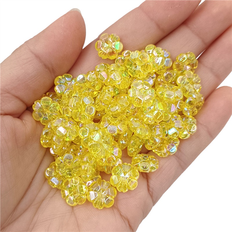 Bộ 40 Hạt Xâu Chuỗi 10mm Hình Hoa Đào Nhiều Màu Sắc