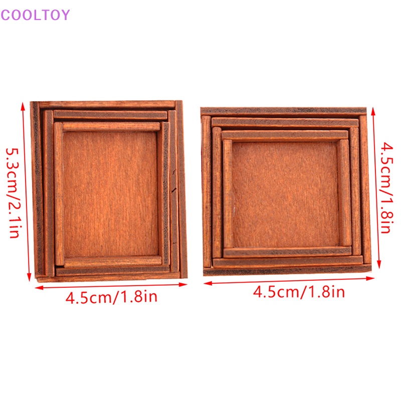 Set 3 Khay Gỗ Đựng Đồ Trang Trí Nhà Búp Bê Tỉ Lệ 1: 12