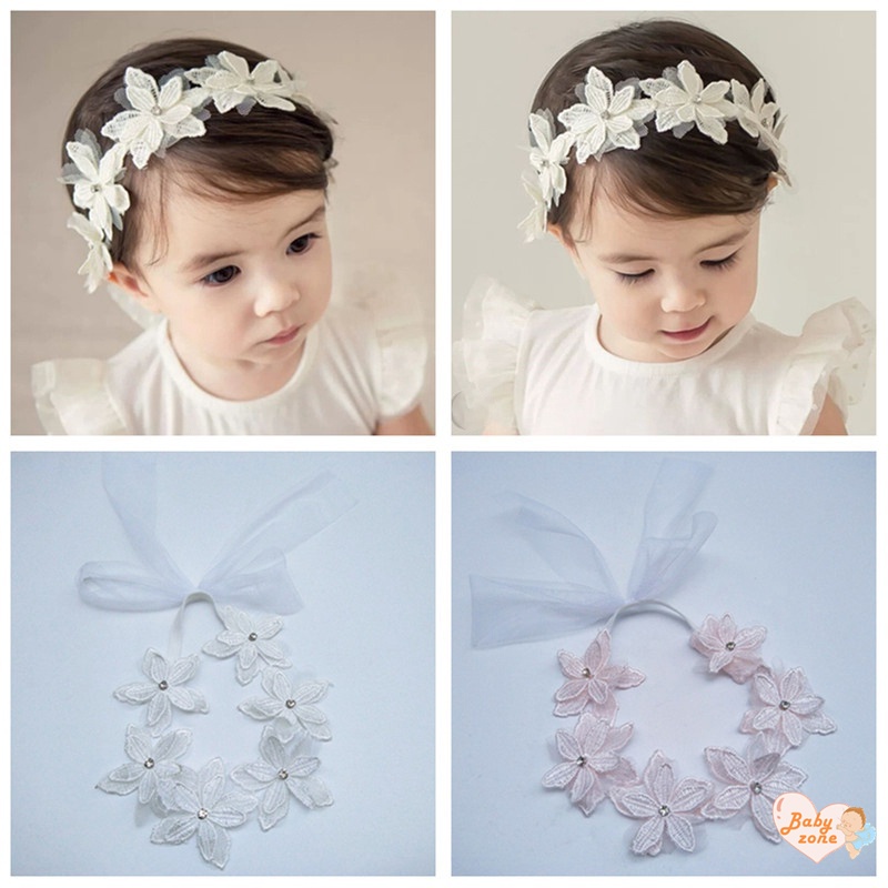 Băng Đô Ren Hoa Xinh Xắn Cho Bé Gái