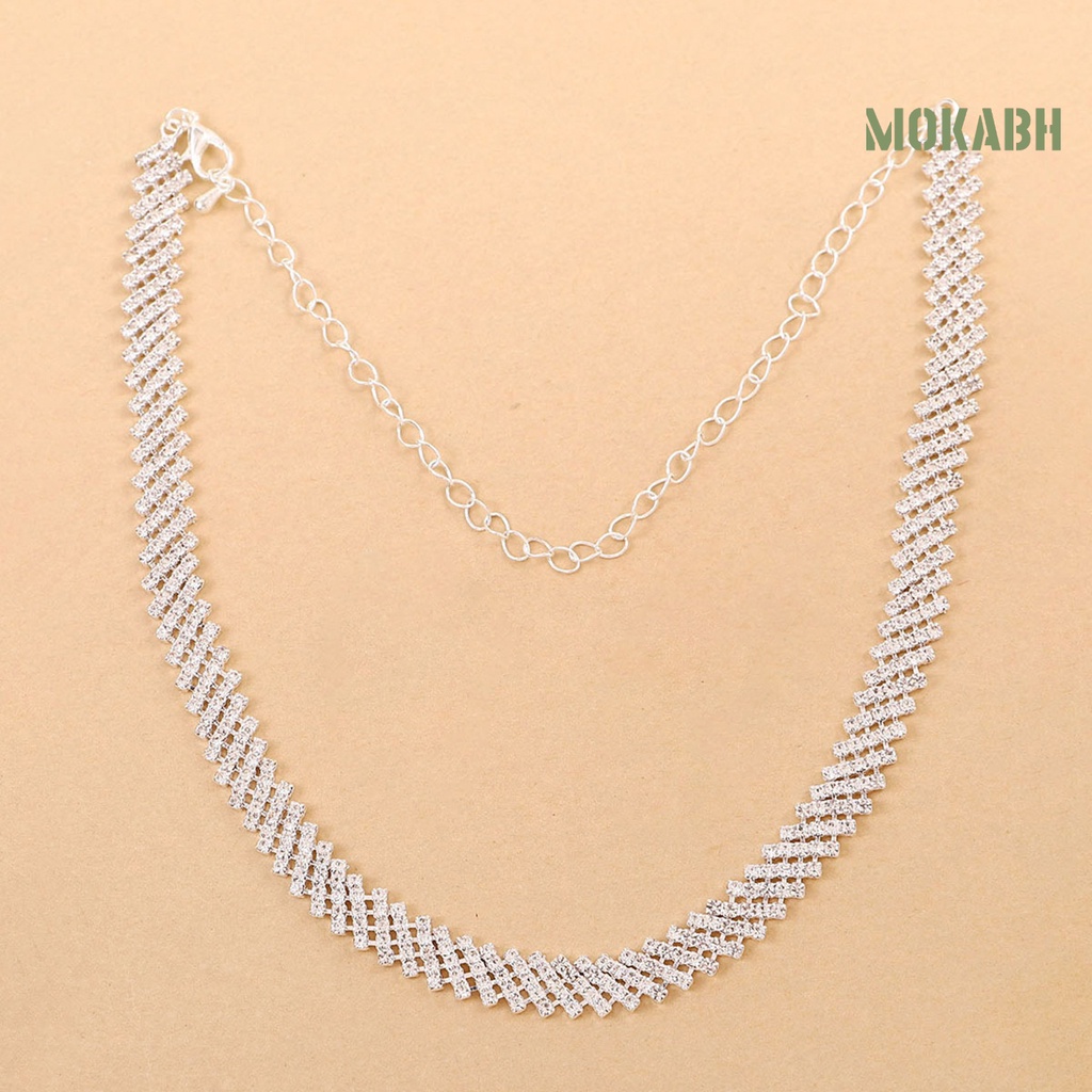 1 Set Vòng cổ Hợp Kim Đính Đá Sang Trọng Thời Trang Cho Nữ