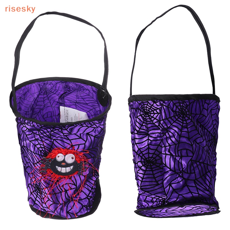 Túi Đựng Kẹo Halloween Hình Nhện Tím