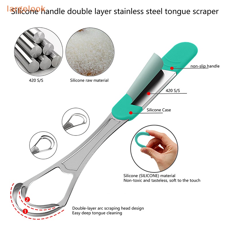 Dụng Cụ Vệ Sinh Lưỡi Bằng Thép Không Gỉ Thiết Kế Nhỏ Gọn Tiện Dụng