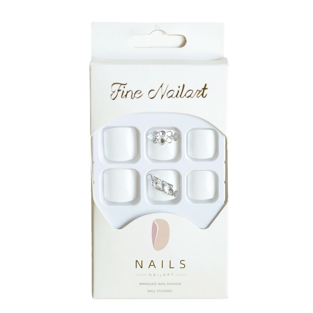 Set 24 Móng Chân Giả Đính Đá Trang Trí Nghệ Thuật