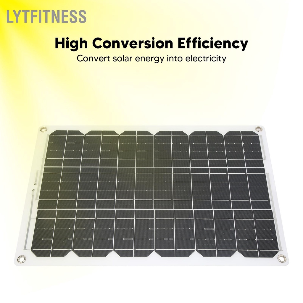 LYTFitness Bộ tấm pin mặt trời đơn tinh thể 18W 18V sạc năng lượng di động hiệu quả cao cho bộ đèn đường