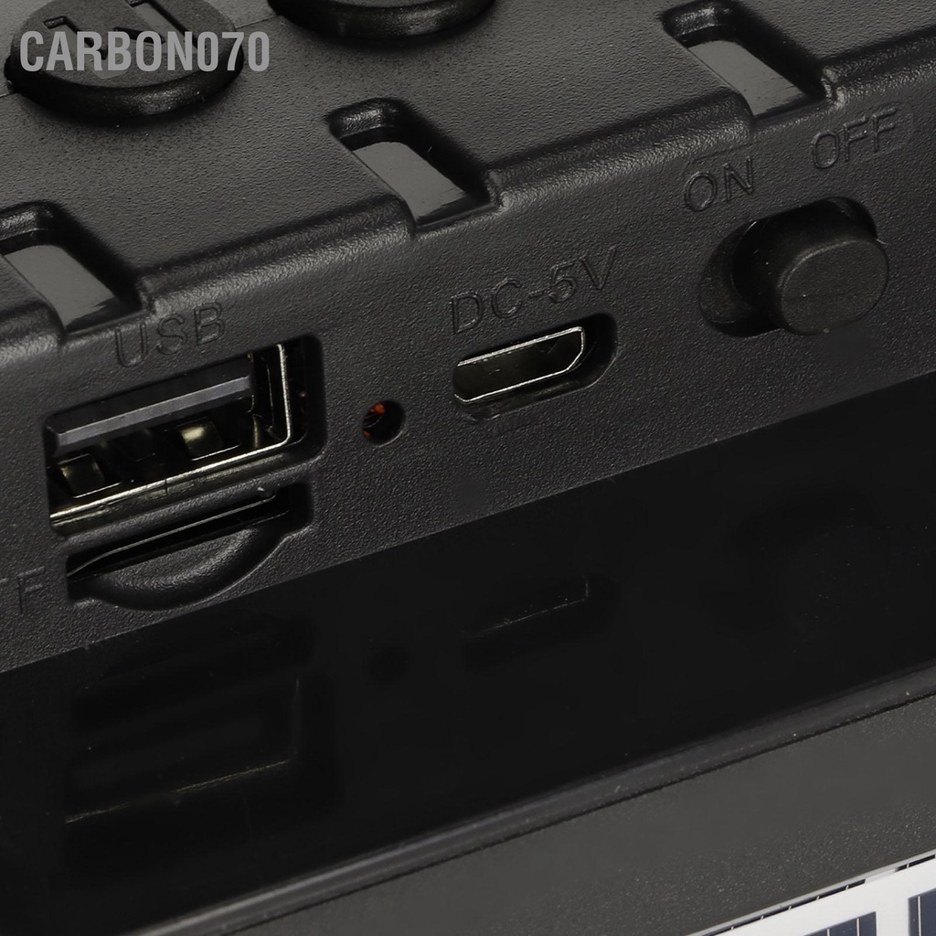 Carbon070 Loa Bluetooth năng lượng mặt trời di động Đài FM có giá đỡ điện thoại Đầu đọc thẻ lưu trữ siêu nhỏ cho du lịch ngoài