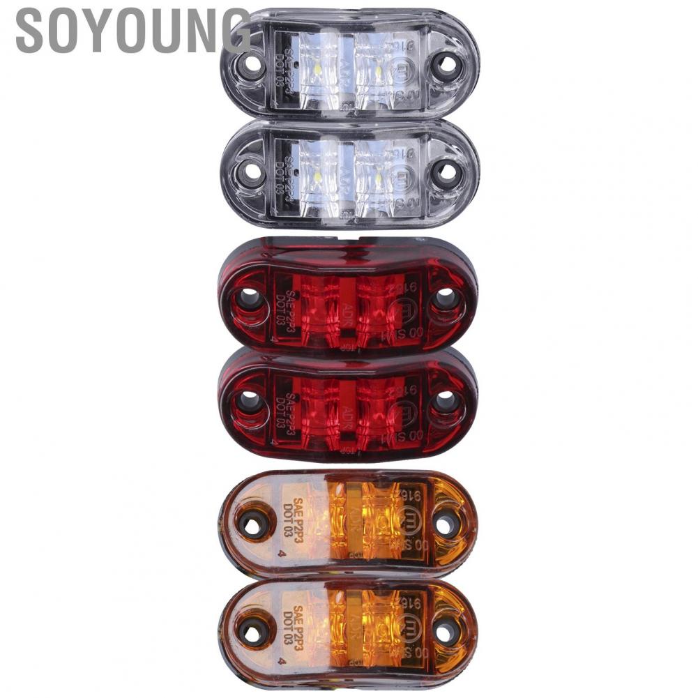 Soyoung 10-30V 2LED Side Marker Light High Brightness Turn Signal Lamp for Cars Trucks Trailers RVs