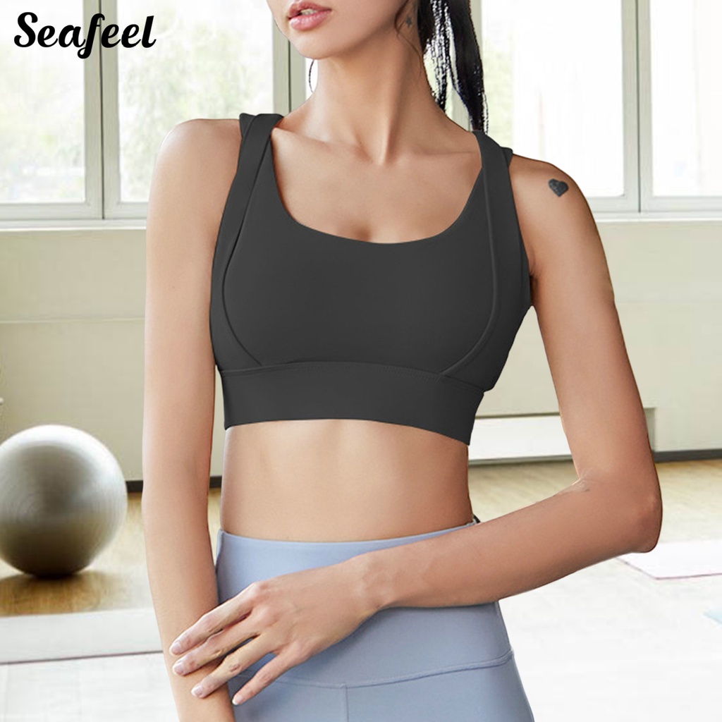 Áo Bra Thể Thao Cổ Vuông Chống Sốc Thoáng Khí Nhanh Khô Cho Nữ