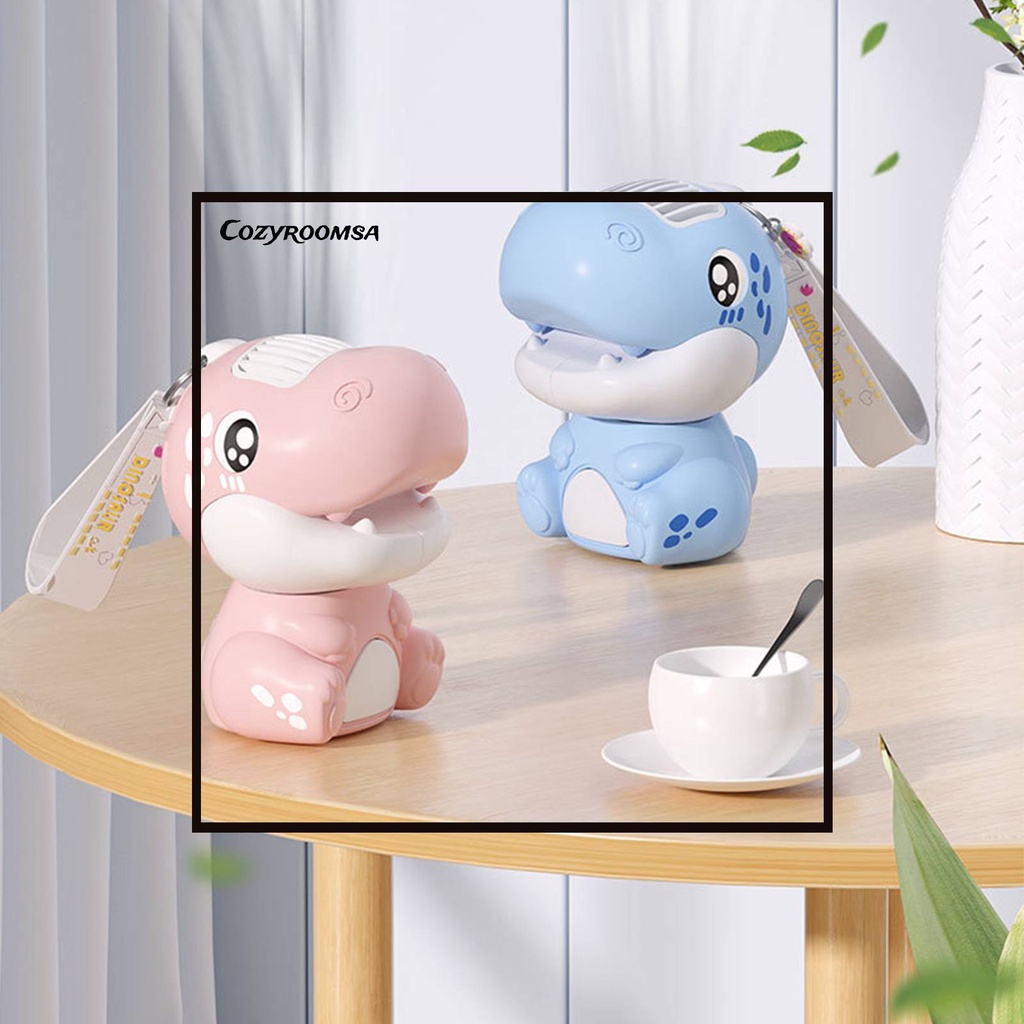 Quạt Mini Cầm Tay Không Cánh 2 Tốc Độ Điều Chỉnh Được Hình Khủng Long Kèm Dây