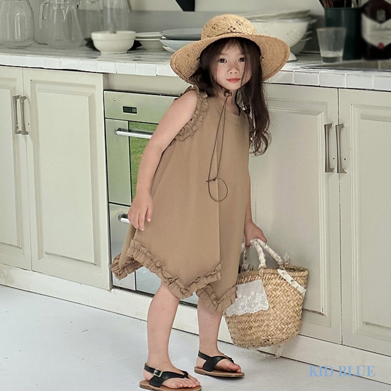 Đầm Sát Nách Cổ Tròn Màu Sắc Thanh Lịch