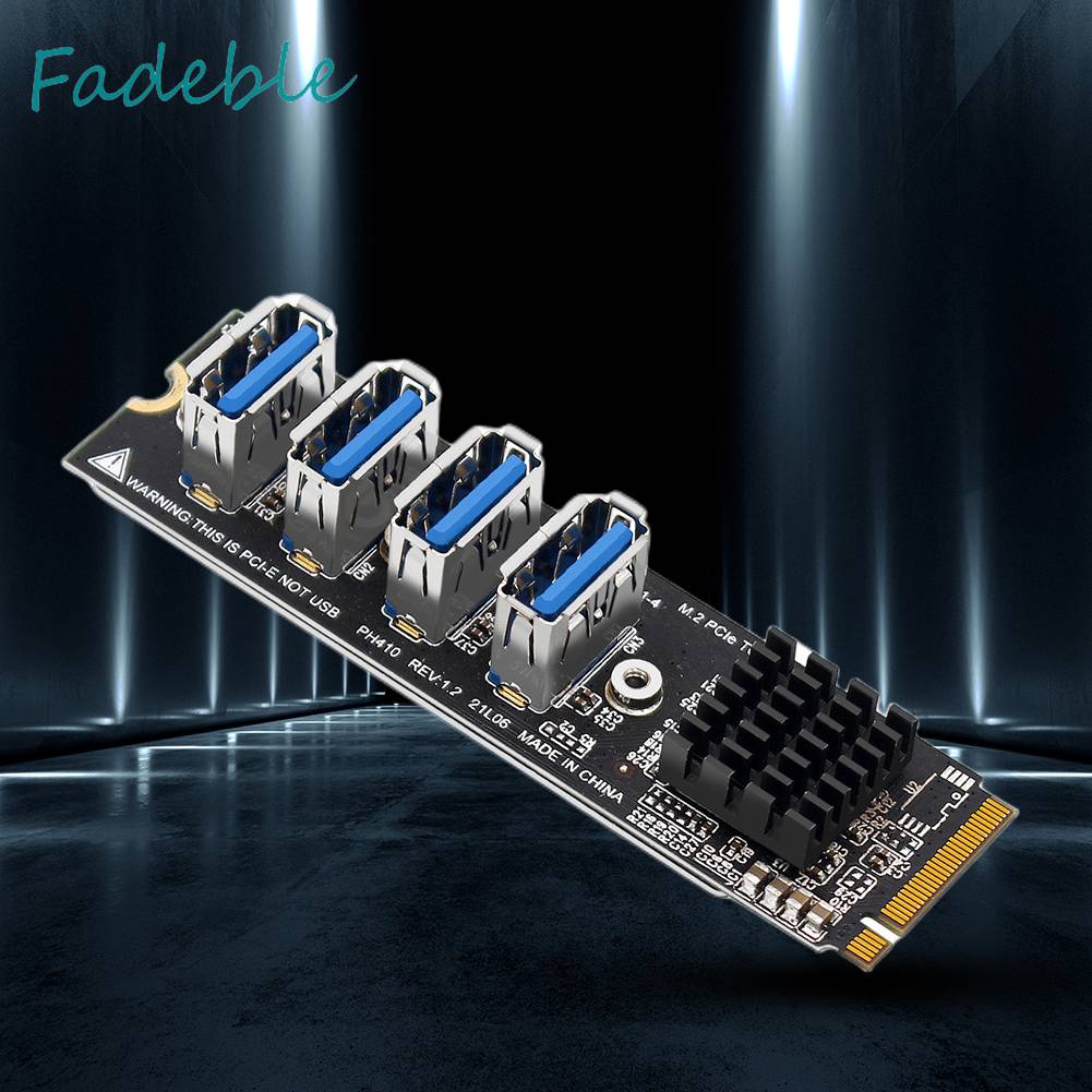 Thẻ Mở Rộng M.2 Mkey Sang 4 PCI-E Tốc Độ Cao Usb 3.0 Cho Máy Tính Bàn