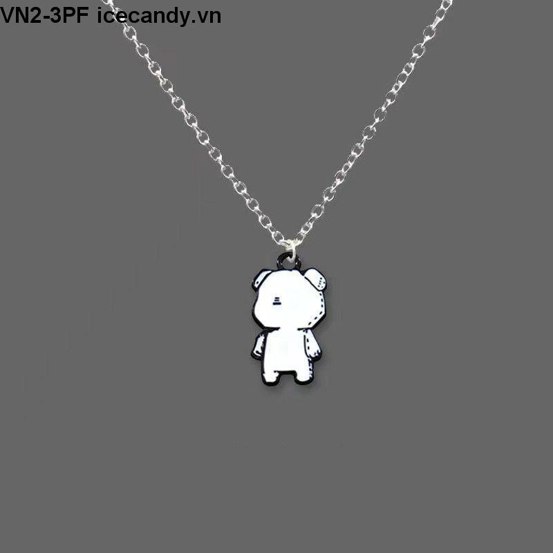 🥟ice🥟Dây Chuyền Mặt Hình Gấu Trắng Hoạt Hình Phong Cách hip hop Thời Trang Cá Tính