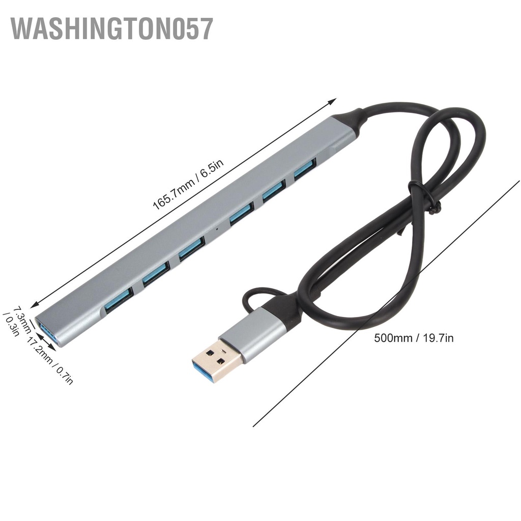 Washington057 Bộ chia USB 3.0 Loại C Docking Station Nhiều cổng Hub máy tính Ổ mở rộng miễn phí