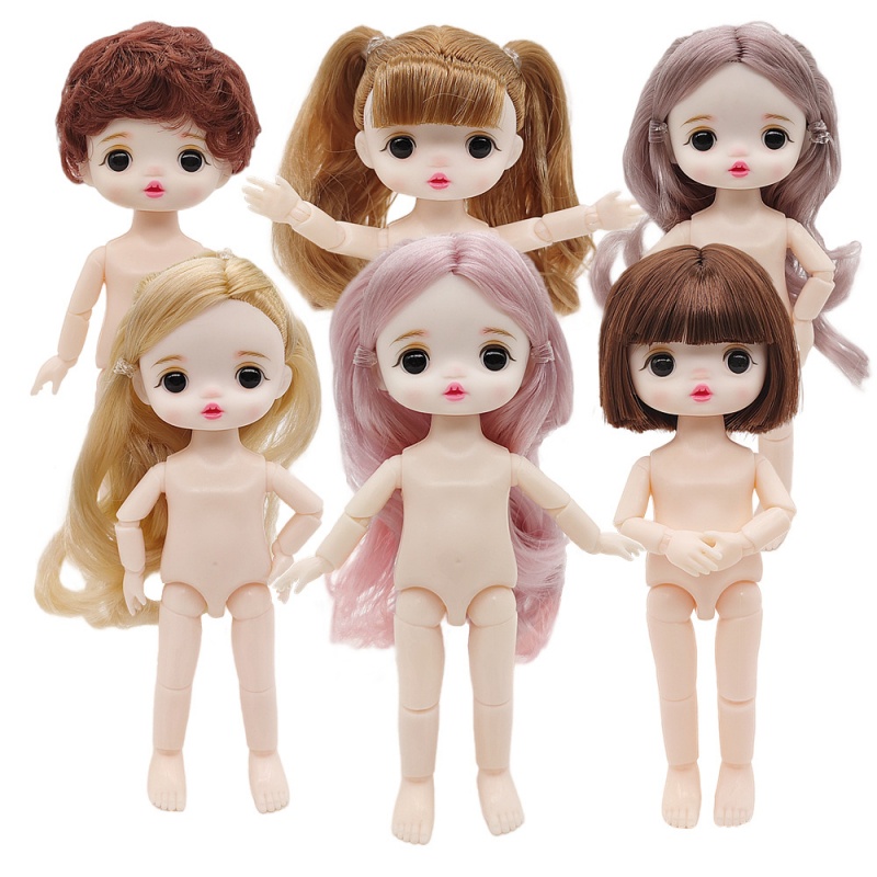 Búp Bê Mini Mắt 3D 16cm 13 Khớp Nối 1 / 8 BJD