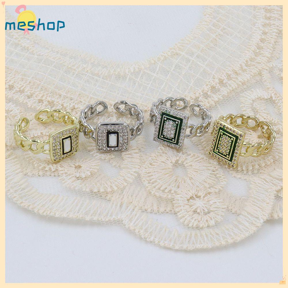 Nhẫn Thời Trang Kiểu Mạt Chược Cá Tính Cho Nữ|Nhẫn Đeo Tay Có Thể Điều Chỉnh Kích Cỡ