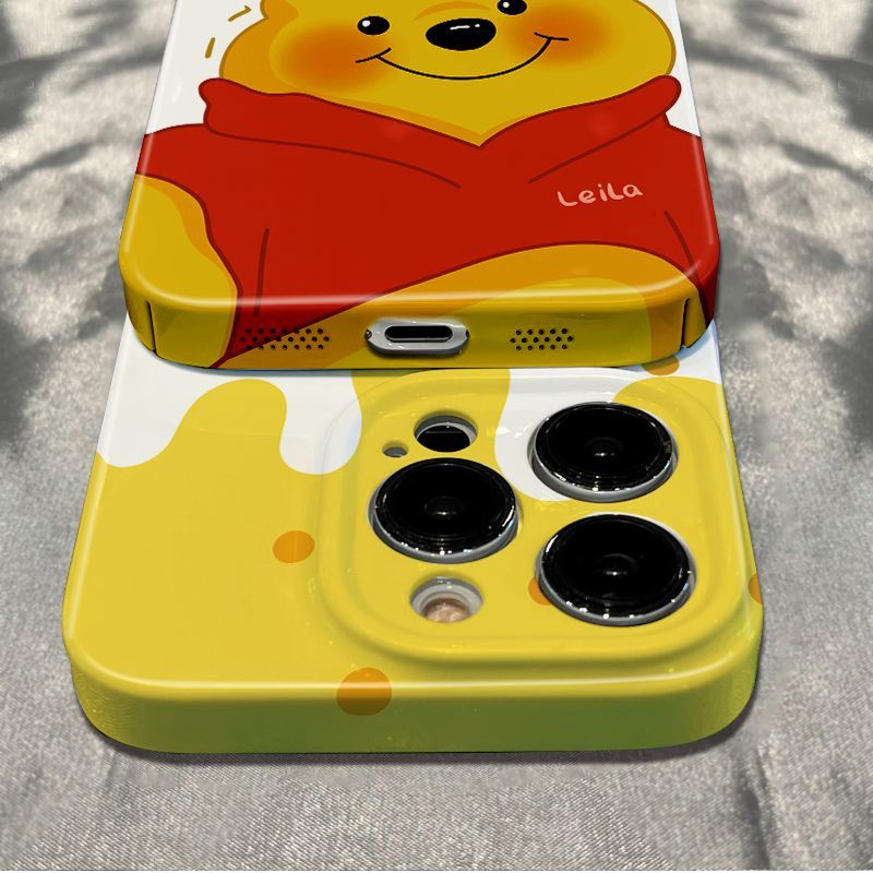 Ốp Điện Thoại Mềm Chống Sốc Hình Gấu Pooh Cho Iphone 14pro 78 max 11 12 13 0VAP