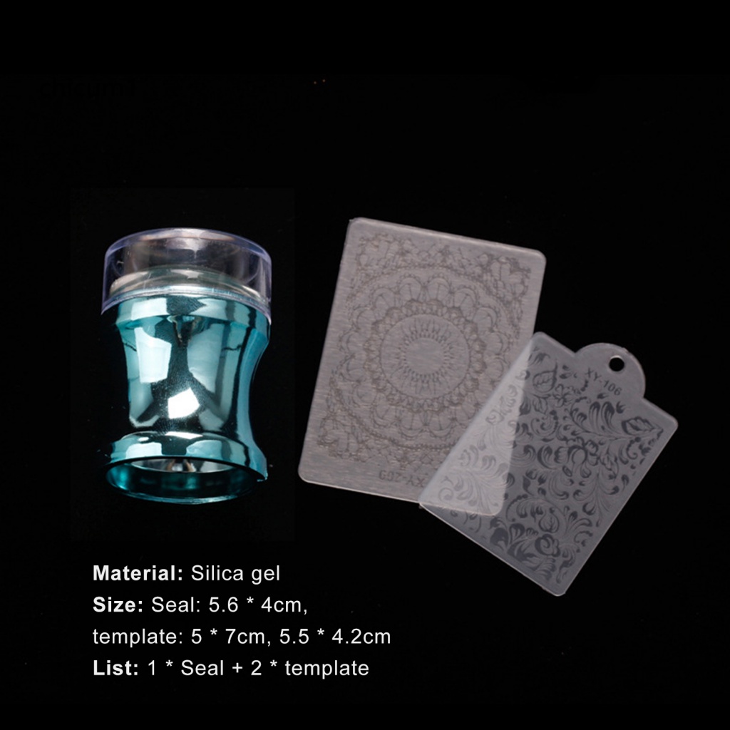 1 Bộ Dụng Cụ In Hình Móng Tay Bằng Silicone Kèm Nắp Đậy Dành Cho Salon